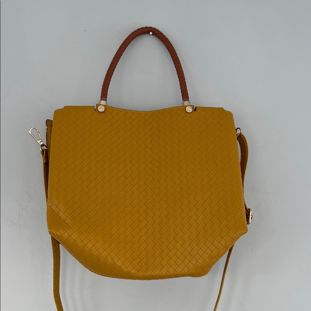 Steve Madden Women’s Mustard Woven Tote Bag - Stylish Everyday Carry
